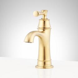 Single Handle Monoblock Bahroom Sink Faucet in Brushed Gold