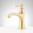 Signature Hardware Brushed Gold Single Handle Monoblock Bathroom Sink Faucet 