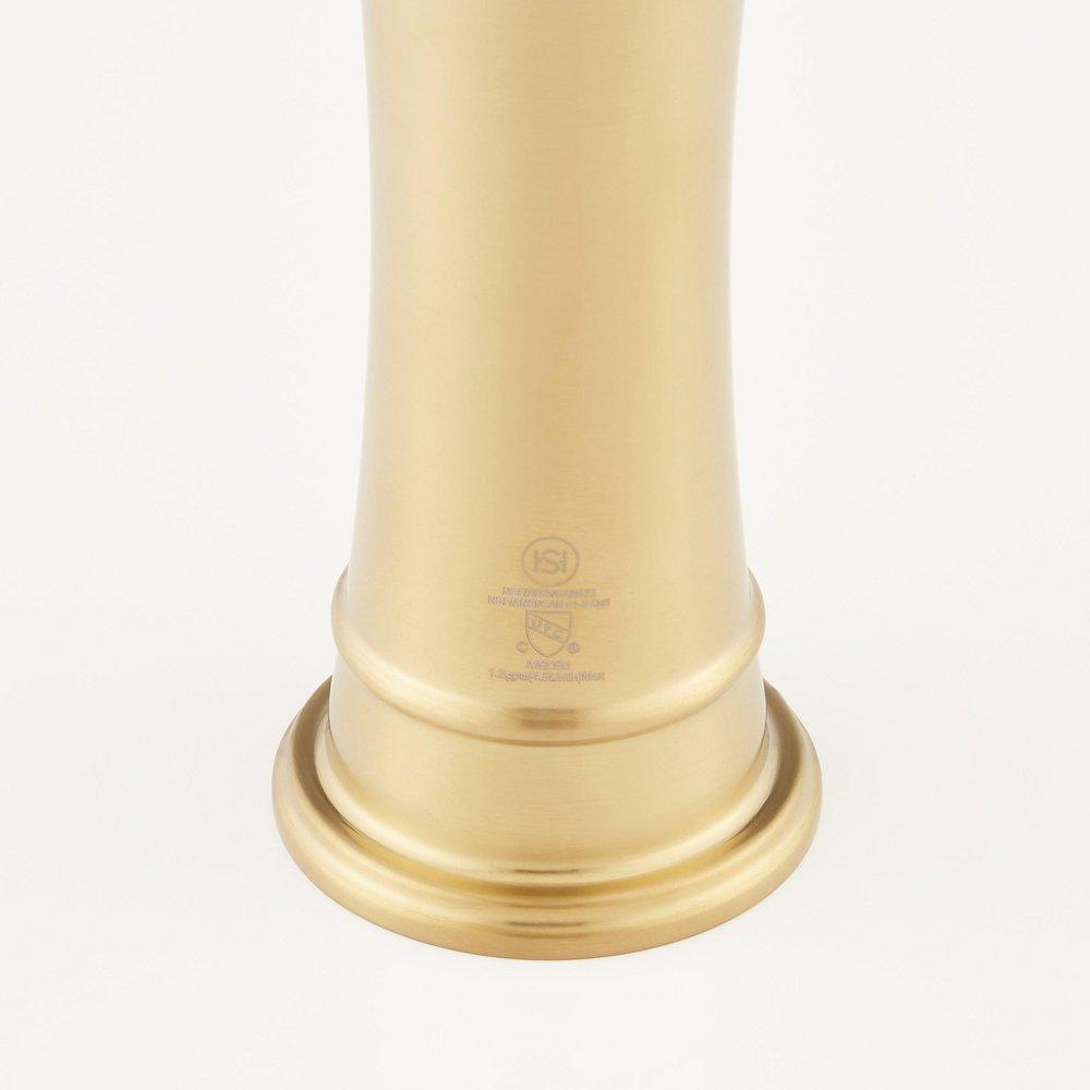 Signature Hardware Brushed Gold Single Handle Monoblock Bathroom Sink Faucet 