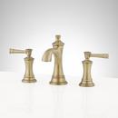 Two Handle Widespread Bathroom Sink Faucet in Aged Brass