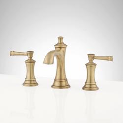 Two Handle Widespread Bathroom Sink Faucet in Aged Brass