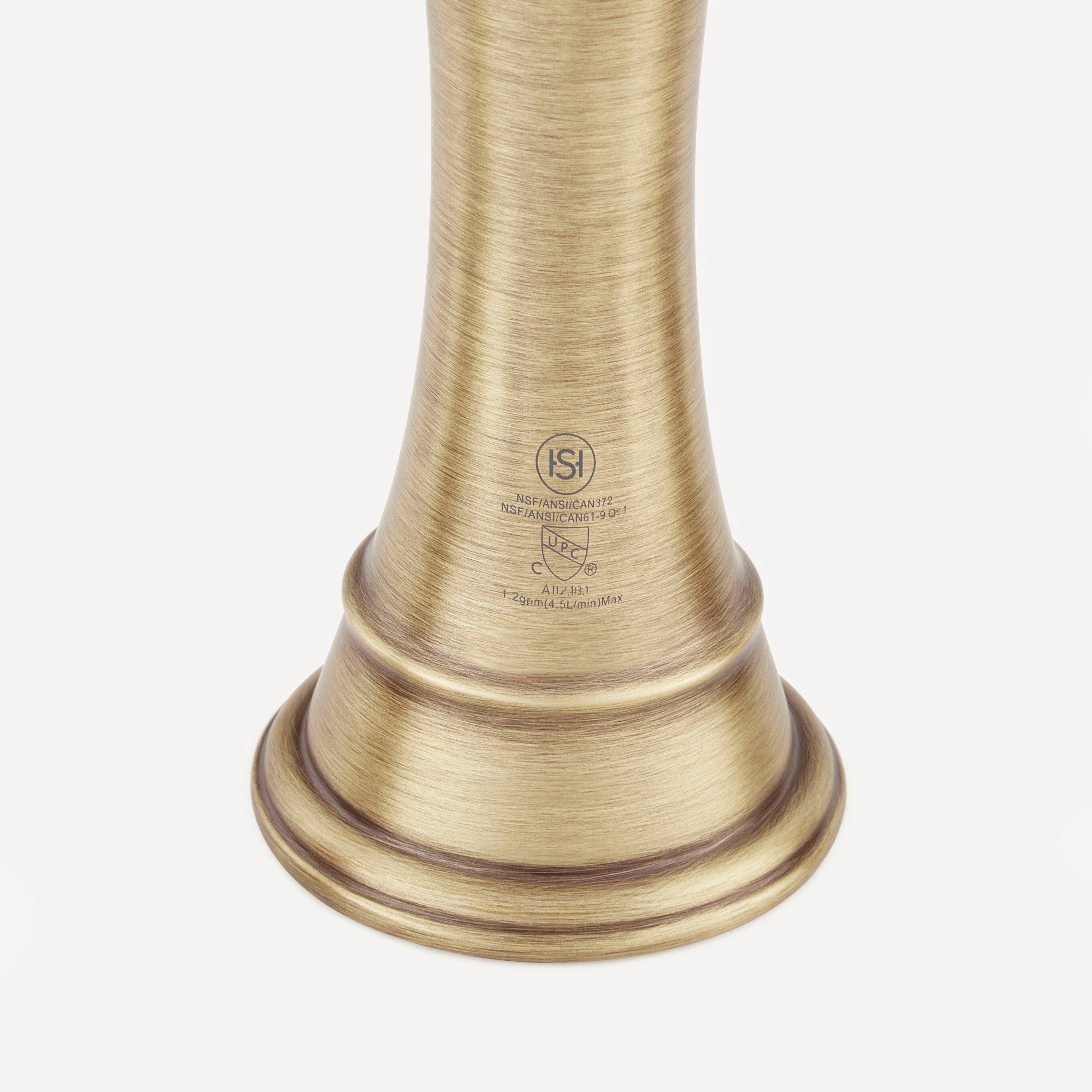 Signature Hardware Aged Brass Two Handle Widespread Bathroom Sink Faucet 