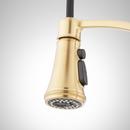 Signature Hardware Brushed Gold Two Handle Pull Down Bridge Kitchen Faucet 