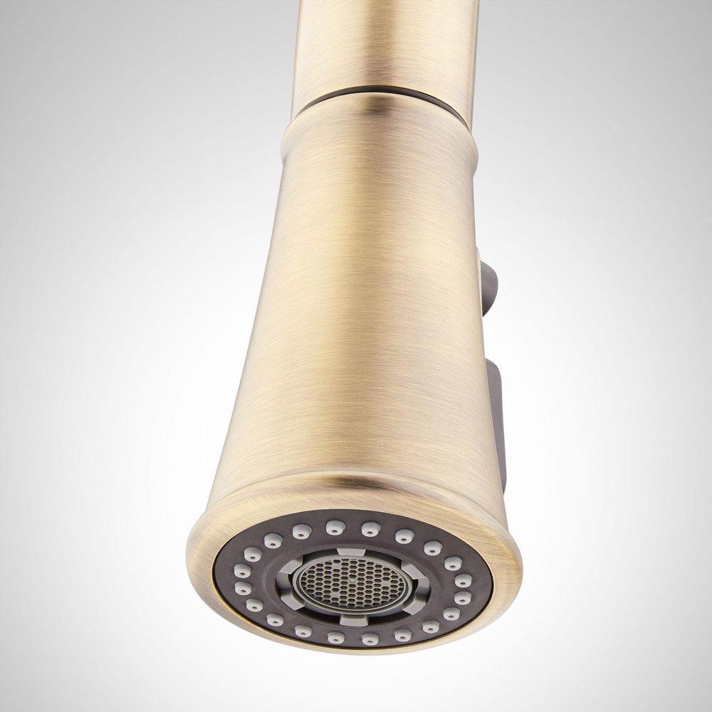 Signature Hardware Aged Brass Single Handle Pull Down Kitchen Faucet 