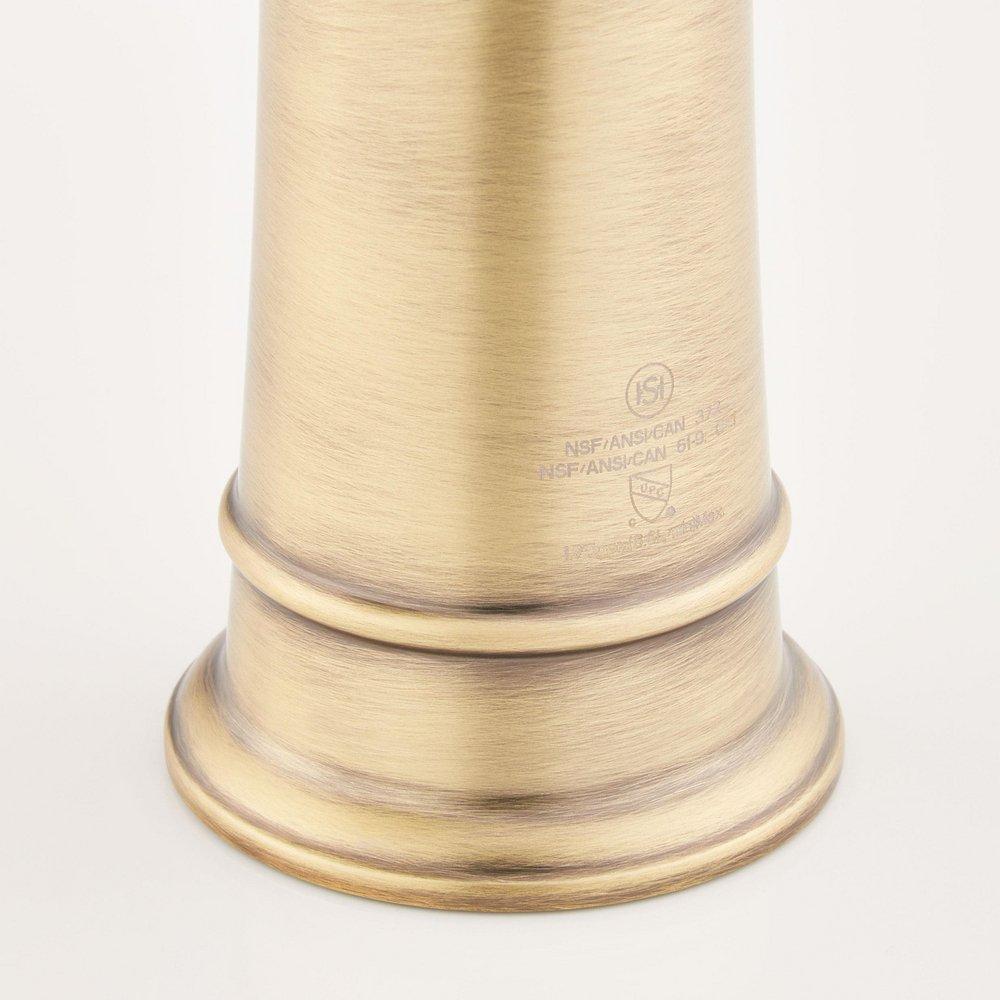 Signature Hardware Aged Brass Single Handle Pre-Rinse Kitchen Faucet 