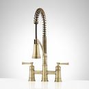 Two Handle Bridge Kitchen Faucet in Aged Brass