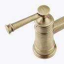 Signature Hardware Aged Brass Two Handle Pull Down Bridge Kitchen Faucet 