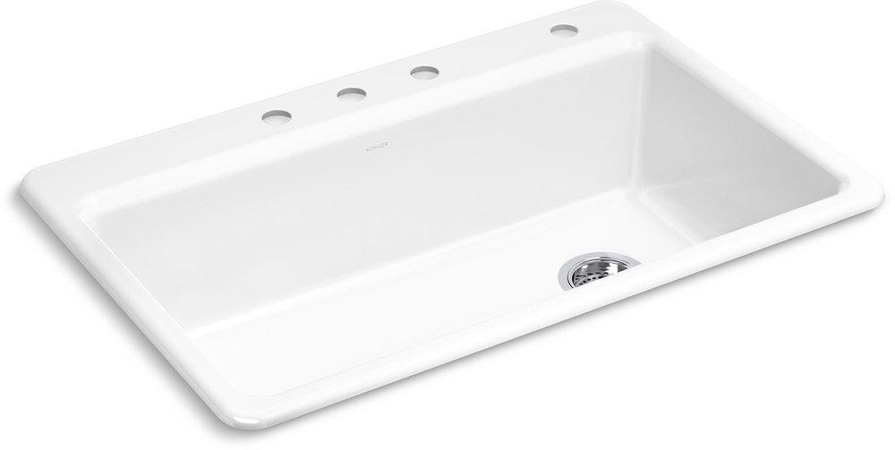 RIVERBY SINK SINGLE SR 4-HOLE 