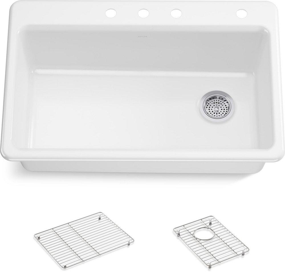 RIVERBY SINK SINGLE SR 4-HOLE 