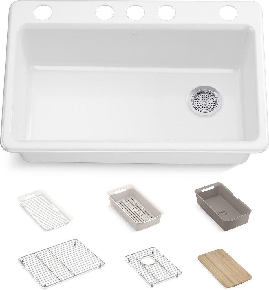 RIVERBY SINK SINGLE UC 5U-HOLE 