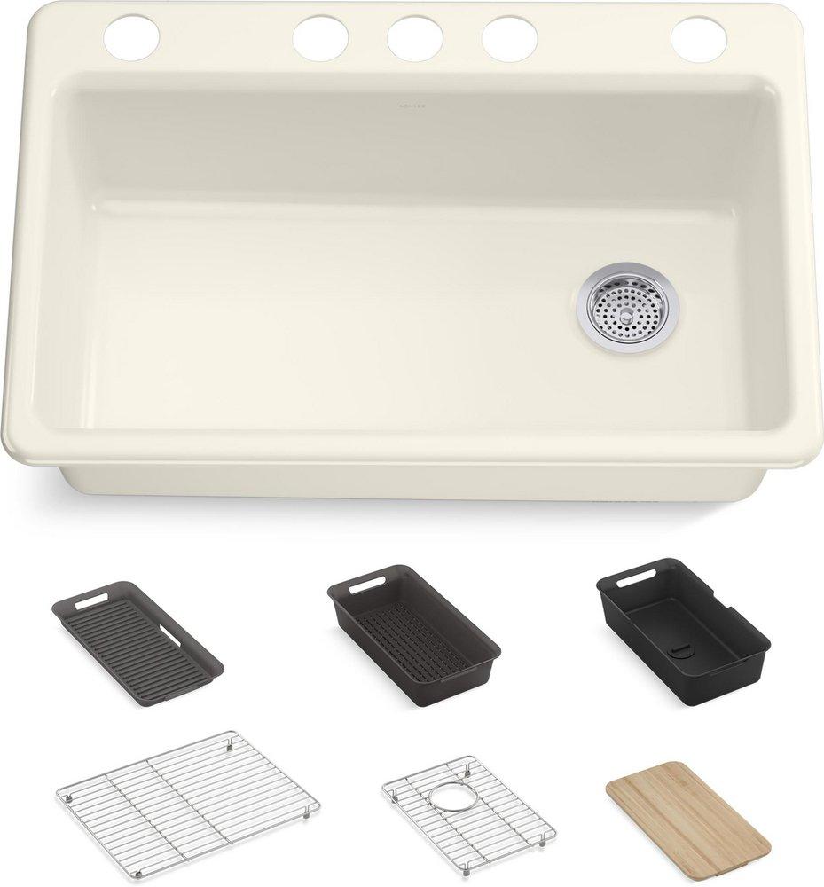 RIVERBY SINK SINGLE UC 5U-HOLE 