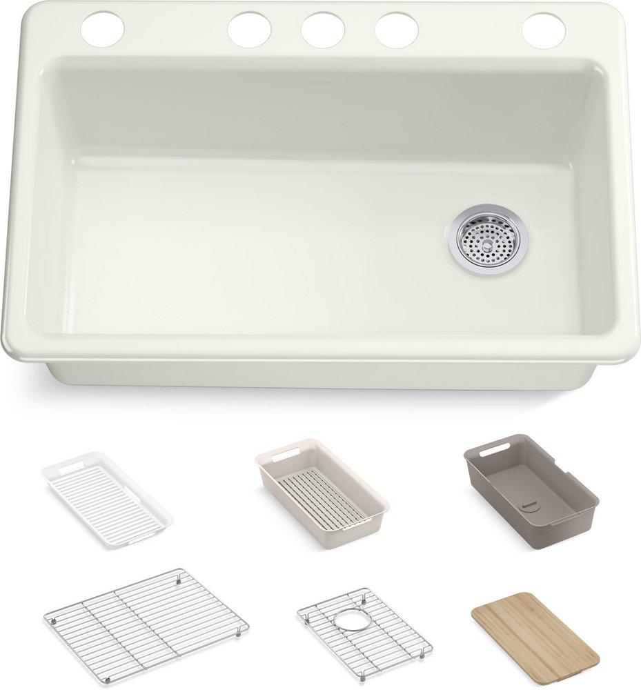 RIVERBY SINK SINGLE UC 5U-HOLE 
