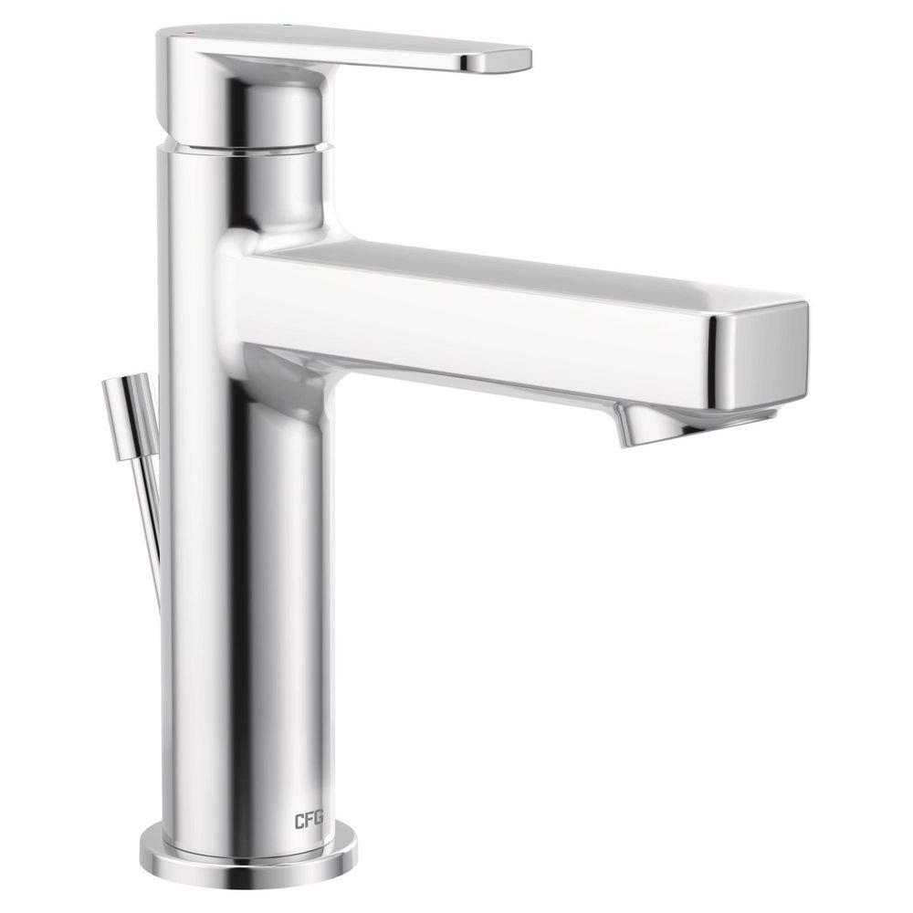 Single Handle Monoblock Bathroom Sink Faucet in Chrome 