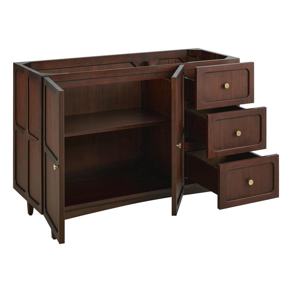 48 DELAVAN VANITY WITH LEFT OFFSET RECTANGLE UNDERMOUNT SINK - COLD BREW - ARCTIC WHITE - 8 