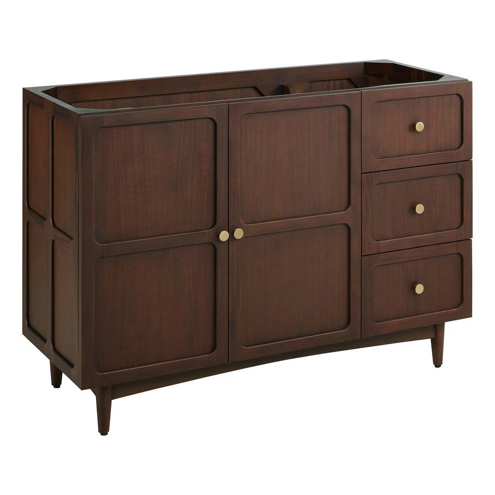 48 DELAVAN VANITY WITH LEFT OFFSET RECTANGLE UNDERMOUNT SINK - COLD BREW - ARCTIC WHITE - 8 