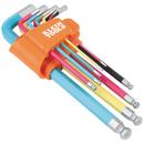 POWDER COATED LONG BALL-END HEX KEY SET METRIC 9-PIECE 