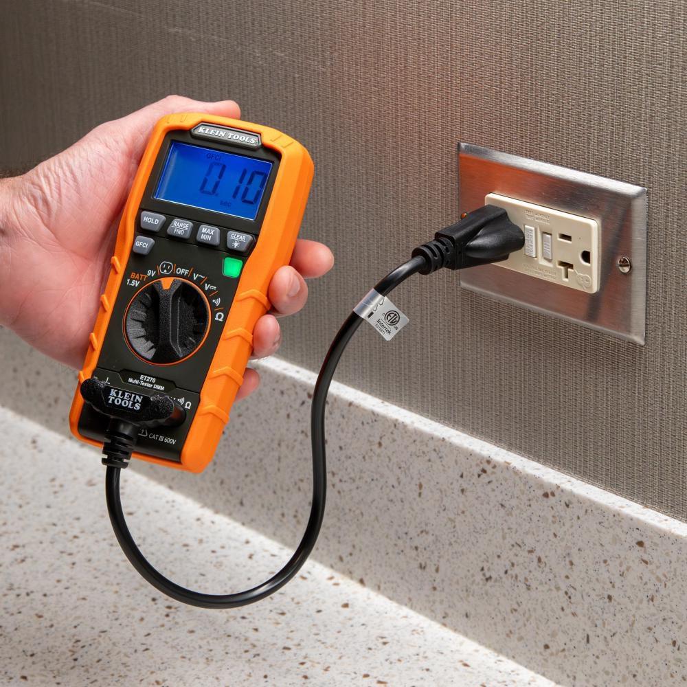 AUTO-RANGING DIGITAL MULTI-TESTER W/ STANDARD/GFCI RECEPTACLE TESTER 
