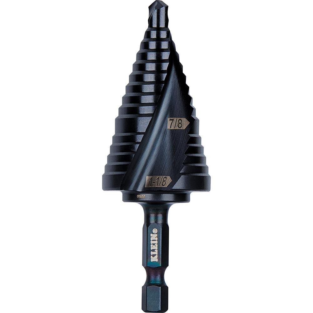 STEP DRILL BIT QUICK RELEASE DOUBLE SPIRAL FLUTE 7/8 TO 1-1/8-INCH 