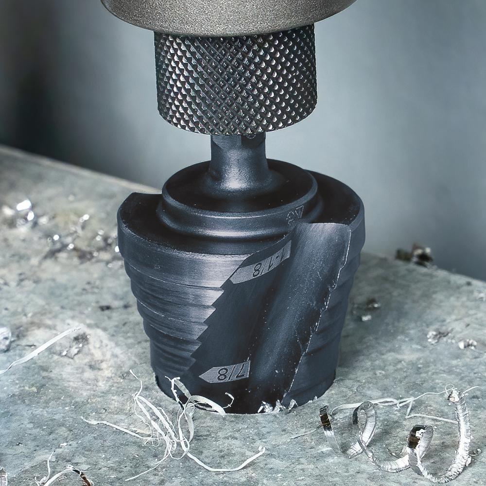 STEP DRILL BIT QUICK RELEASE DOUBLE SPIRAL FLUTE 7/8 TO 1-1/8-INCH 