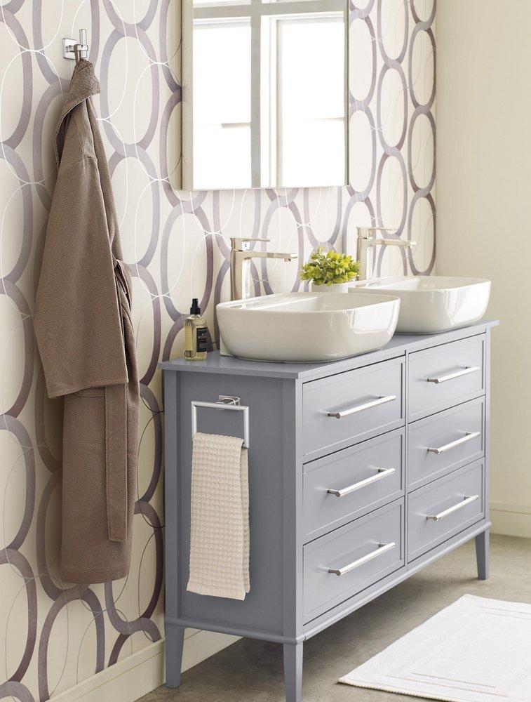 Amerock Chrome Square Closed Towel Ring 