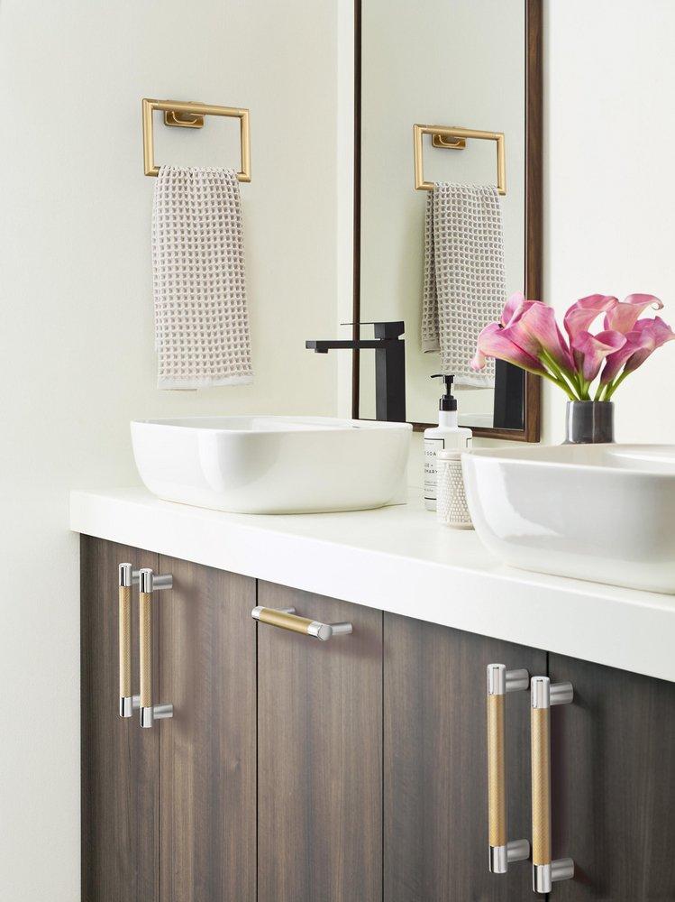 Amerock Champagne Bronze Square Closed Towel Ring 