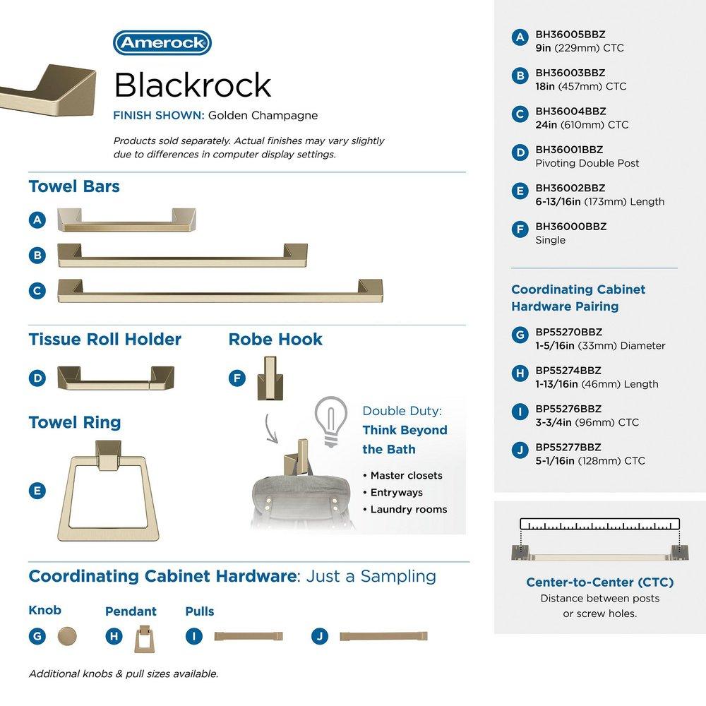 BLACKROCK GOLDEN CHAMPAGNE 8 INCH 203MM TOWEL BAR 