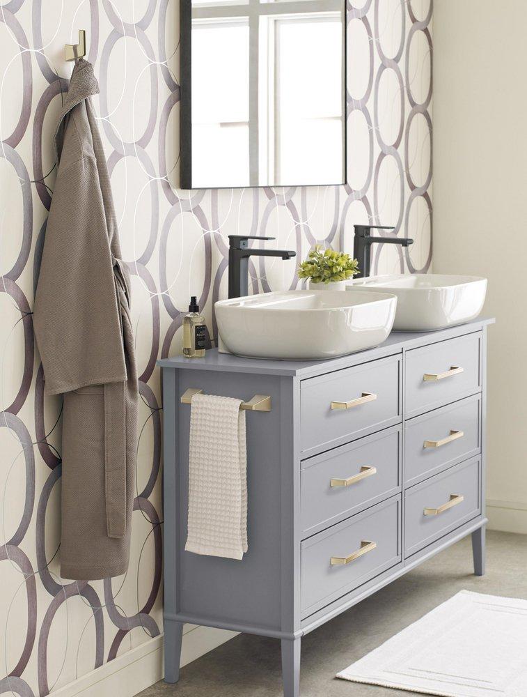 Amerock Golden Champagne 8 in. Towel Bar 