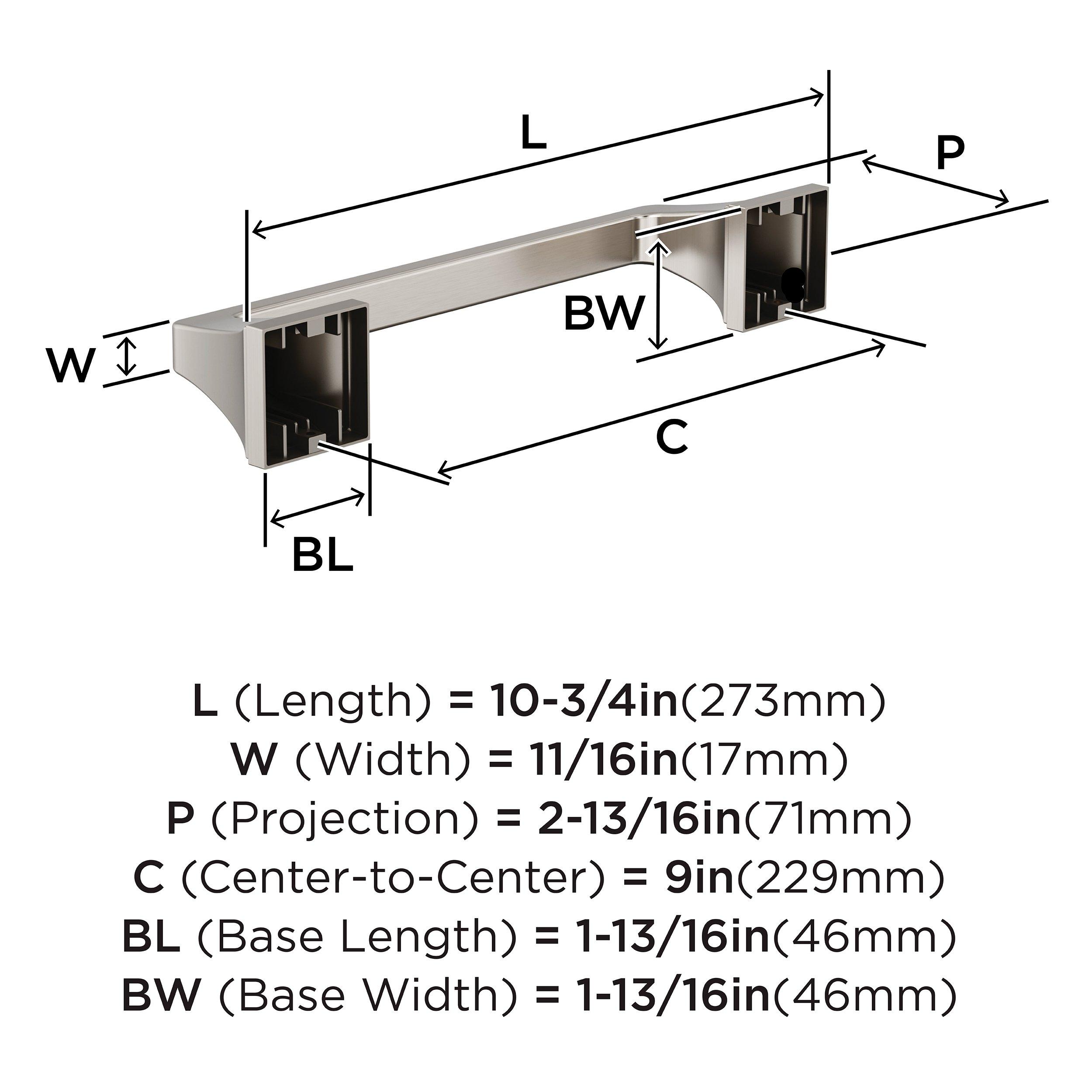 MULHOLLAND BRUSHED NICKEL 8 INCH 203MM TOWEL BAR 