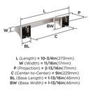 MULHOLLAND BRUSHED NICKEL 8 INCH 203MM TOWEL BAR 