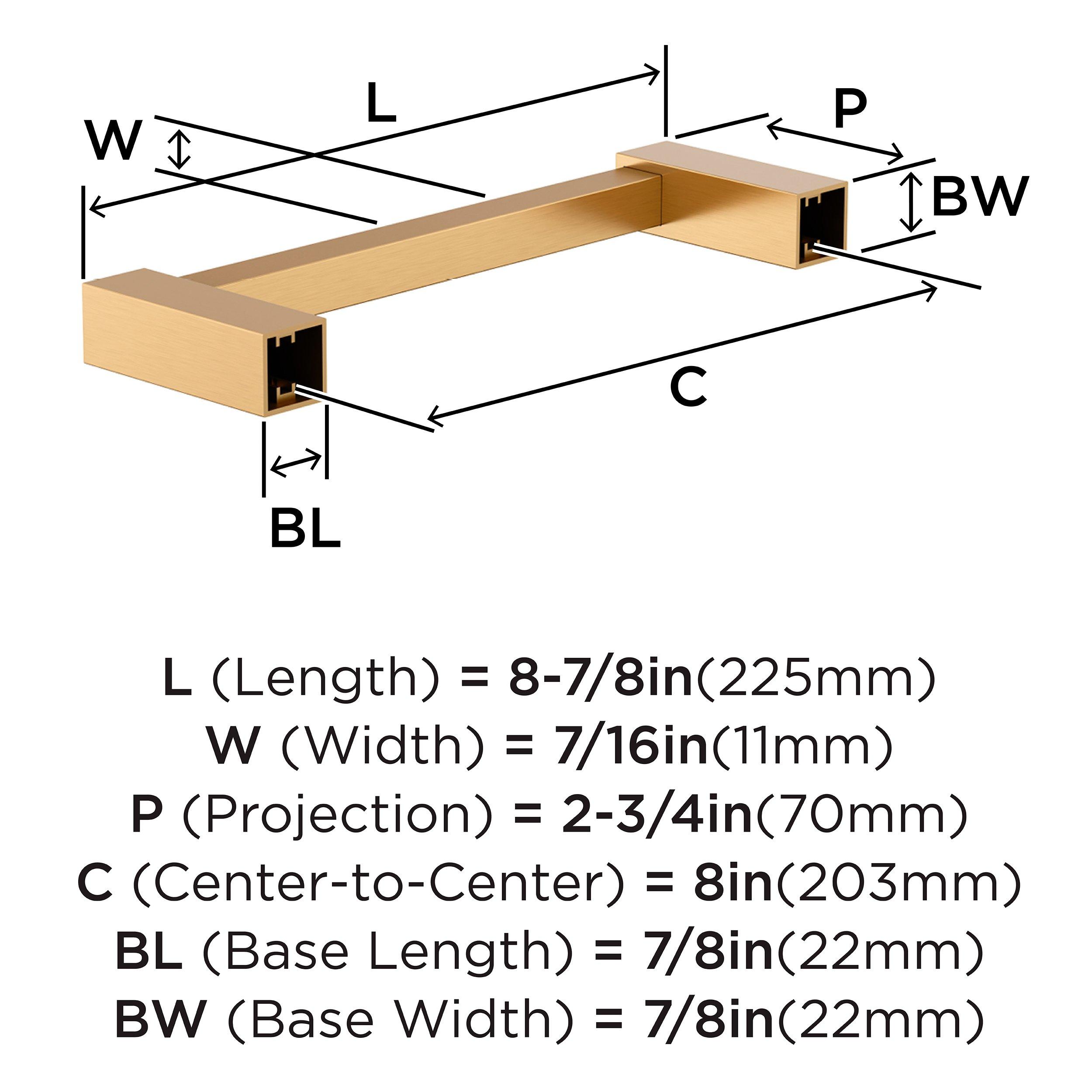 MONUMENT CHAMPAGNE BRONZE 8 INCH 203MM TOWEL BAR 
