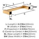 MONUMENT CHAMPAGNE BRONZE 8 INCH 203MM TOWEL BAR 