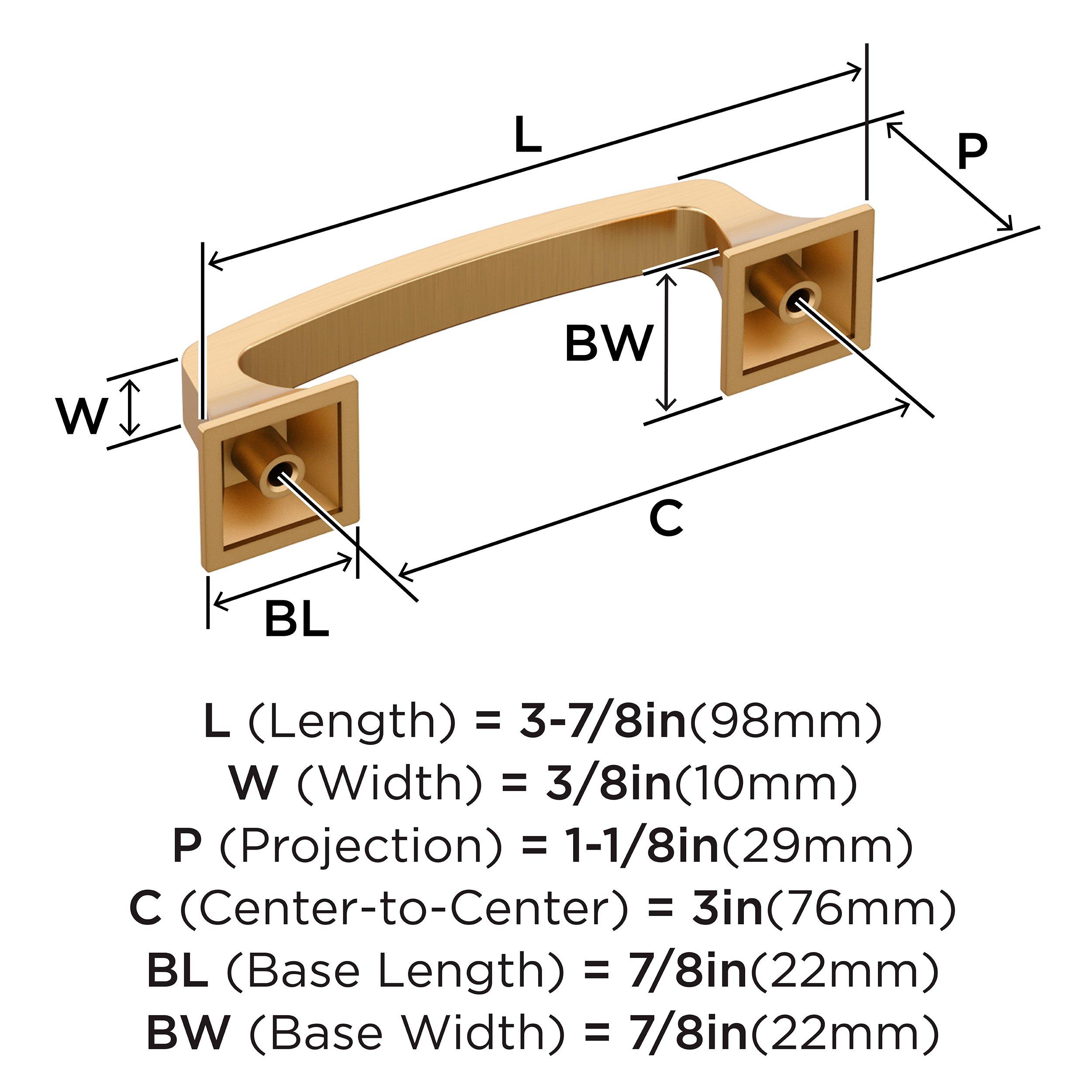 VILLE 3 INCH 76MM CENTER-TO-CENTER CHAMPAGNE BRONZE CABINET PULL 