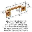 VILLE 3 INCH 76MM CENTER-TO-CENTER CHAMPAGNE BRONZE CABINET PULL 