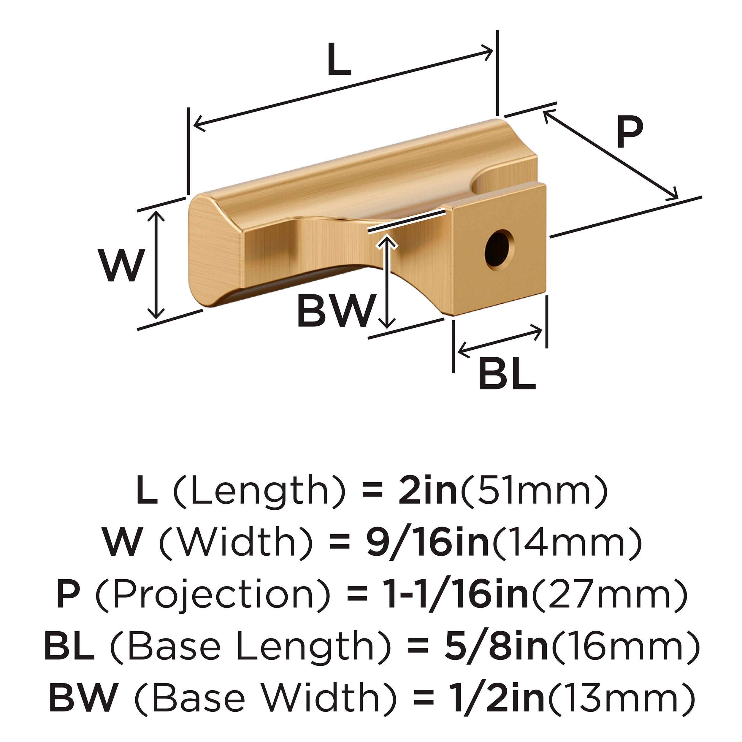 STATUS 2 INCH 51MM LENGTH CHAMPAGNE BRONZE CABINET KNOB 