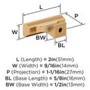 STATUS 2 INCH 51MM LENGTH CHAMPAGNE BRONZE CABINET KNOB 