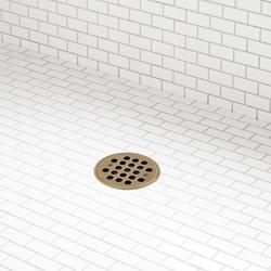Shower Drain in Aged Brass