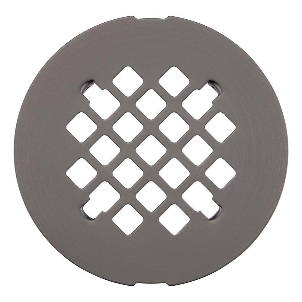 Signature Hardware Gunmetal 4-1/4 in. Snap-In Shower Drain Strainer 
