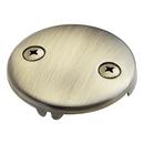 3-3/16 in. Solid Brass Overflow Plate with Two Screws in Aged Brass