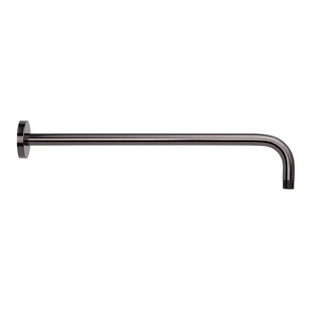 Signature Hardware Gunmetal 17-5/8 in. Wall-Mount Rainfall Shower Arm and Flange 