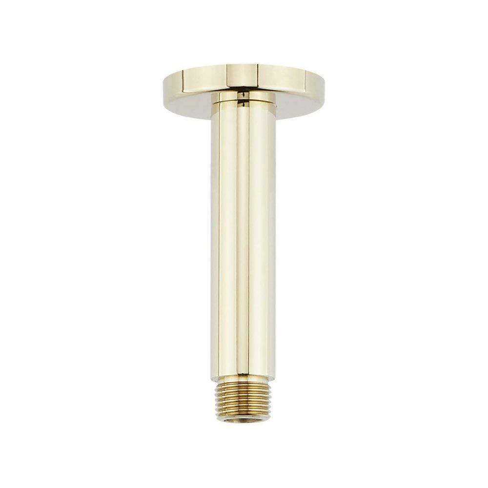 Signature Hardware Polished Brass 4 in. Ceiling Mount Shower Arm with Flange 