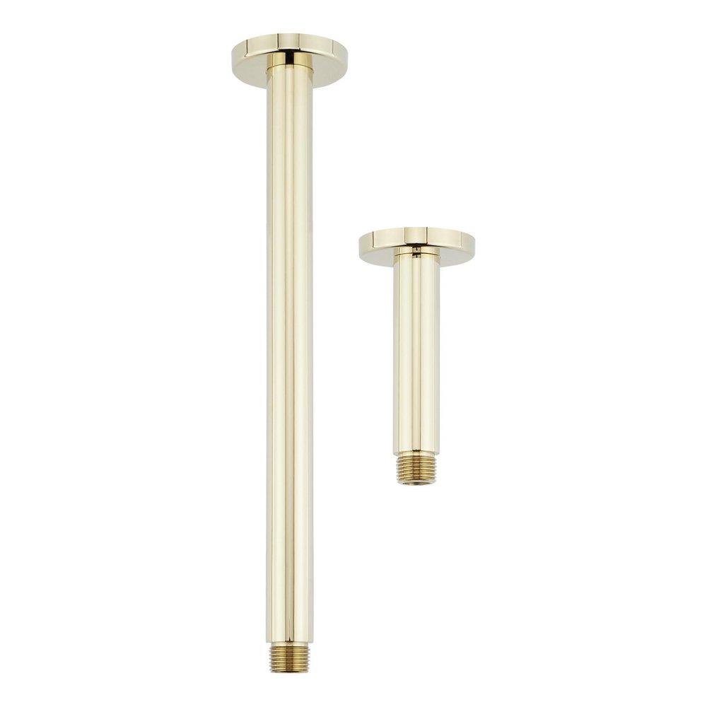 Signature Hardware Polished Brass 4 in. Ceiling Mount Shower Arm with Flange 