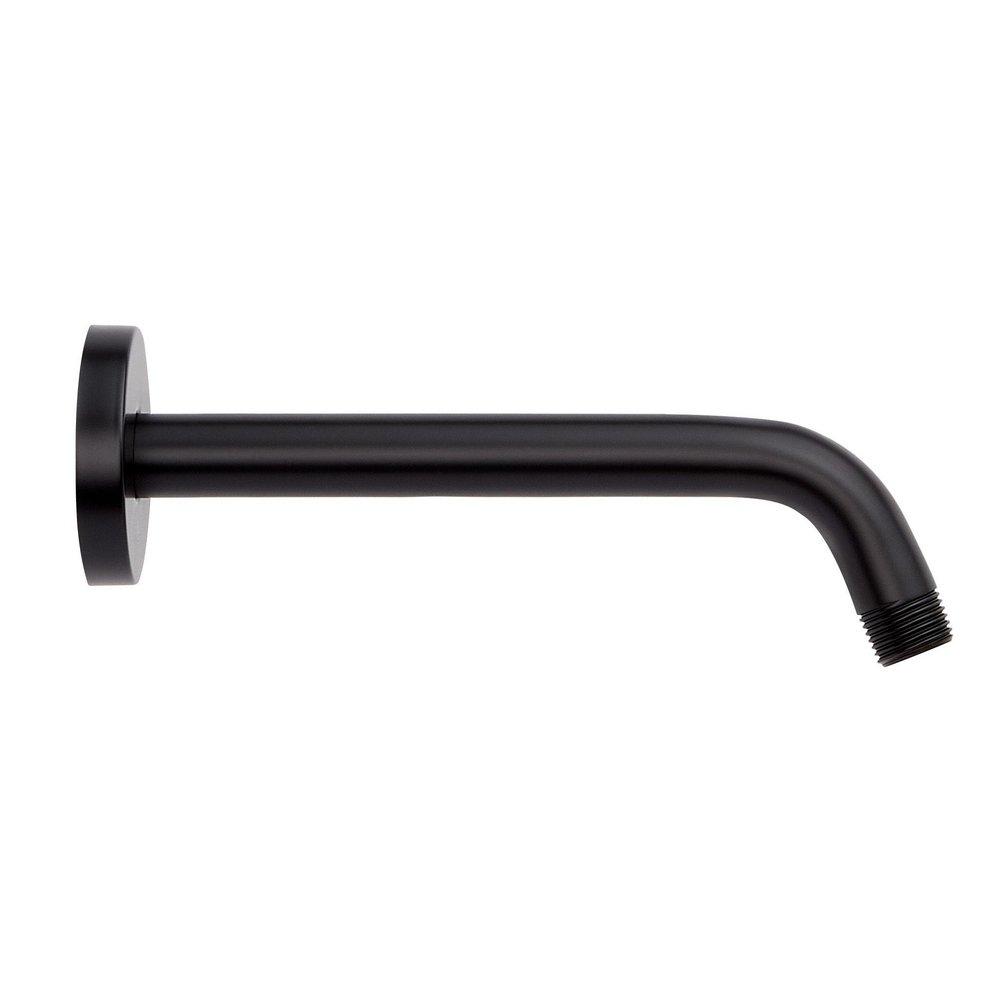 Signature Hardware Matte Black 8 in. Shower Arm and Flange 