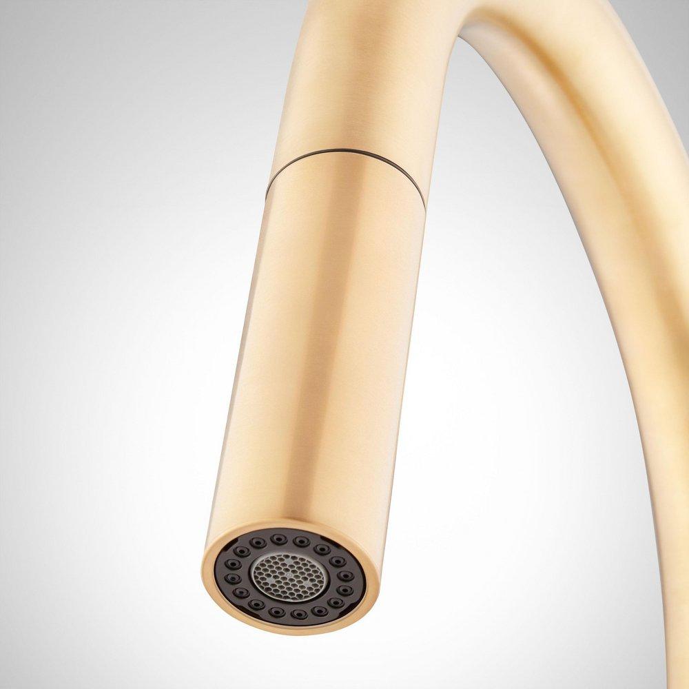 Signature Hardware Brushed Gold Single Handle Pull Down Kitchen Faucet 