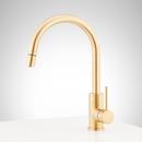 Signature Hardware Brushed Gold Single Handle Pull Down Bar Faucet 