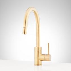 Single Handle Pull Down Bar Faucet in Brushed Gold
