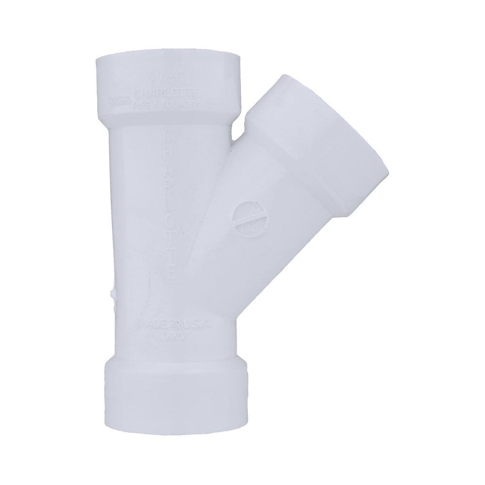 White PVC DWV Wye 