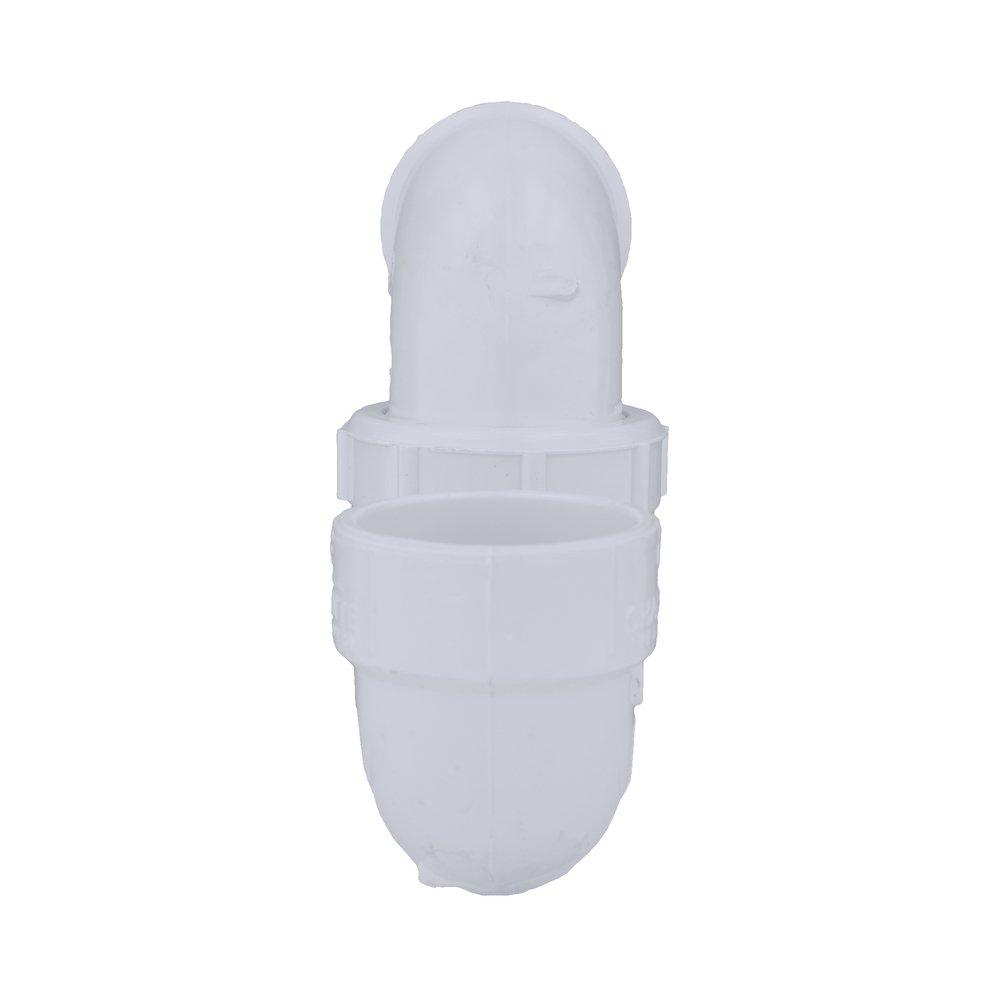 White PVC DWV Union P-Trap with Plastic Nut 