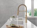 Single Handle Pull Down Kitchen Faucet in Champagne Bronze 