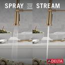 Single Handle Pull Down Kitchen Faucet in Champagne Bronze 