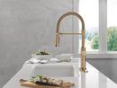 Single Handle Pull Down Kitchen Faucet in Champagne Bronze 